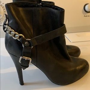 Aldo moto leather stiletto boots size 9